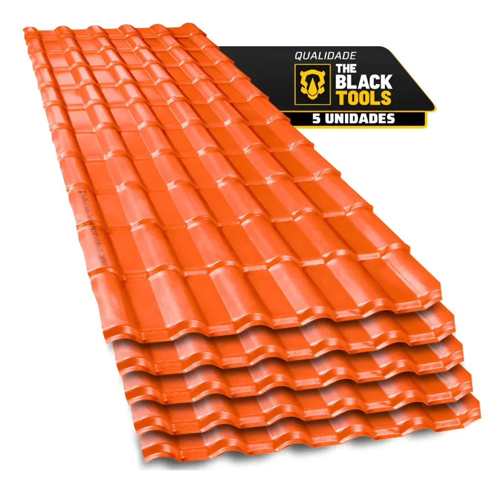 COBERTURA TERRACOTA 6 ONDAS 1.97X0.88M COLONIAL PVC PLAN LARANJA – The Black Tools