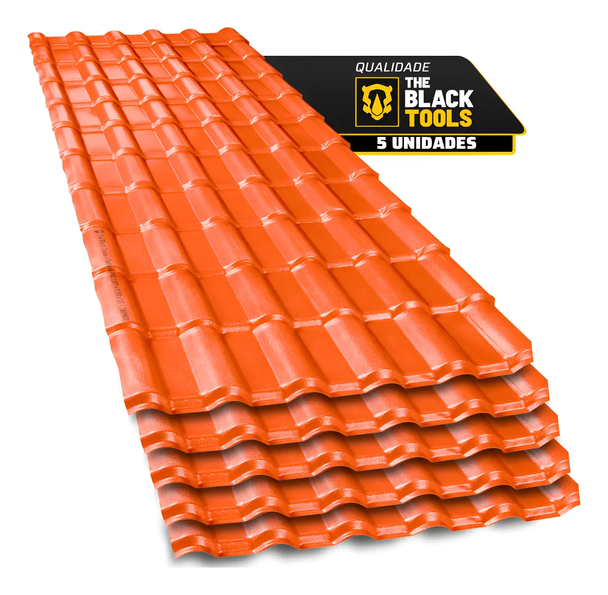 COBERTURA TERRACOTA 6 ONDAS 1.97X0.88M COLONIAL PVC PLAN LARANJA – The Black Tools